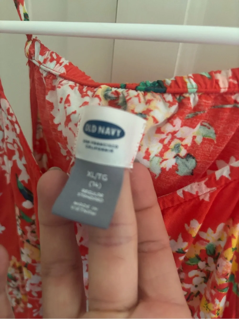 Old Navy Red Floral Spaghetti-Strap Maxi Dress
